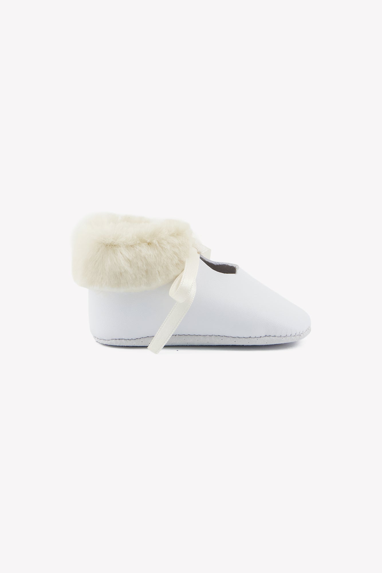 Chaussures - Ecru cuir imitation fourrure