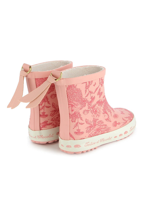 Regenstiefel - Rosa inspirierender Druck Toile de Jouy - Image principale