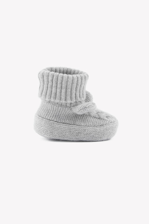 Slippers - Grey heather Wool Cashmere Knitwear braided - Image principale