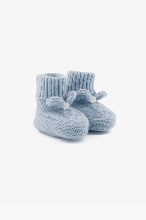 Pantofole - Blu disattivato Lana Cashmere Maglia intrecciato - Image principale