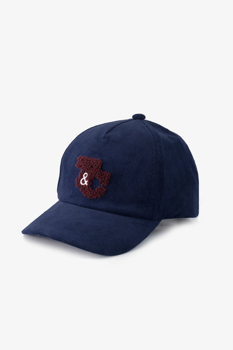 Cappello - Blu navy a coste Ricamo - Image principale