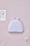Bonnet - Gris chiné laine cachemire petit ours