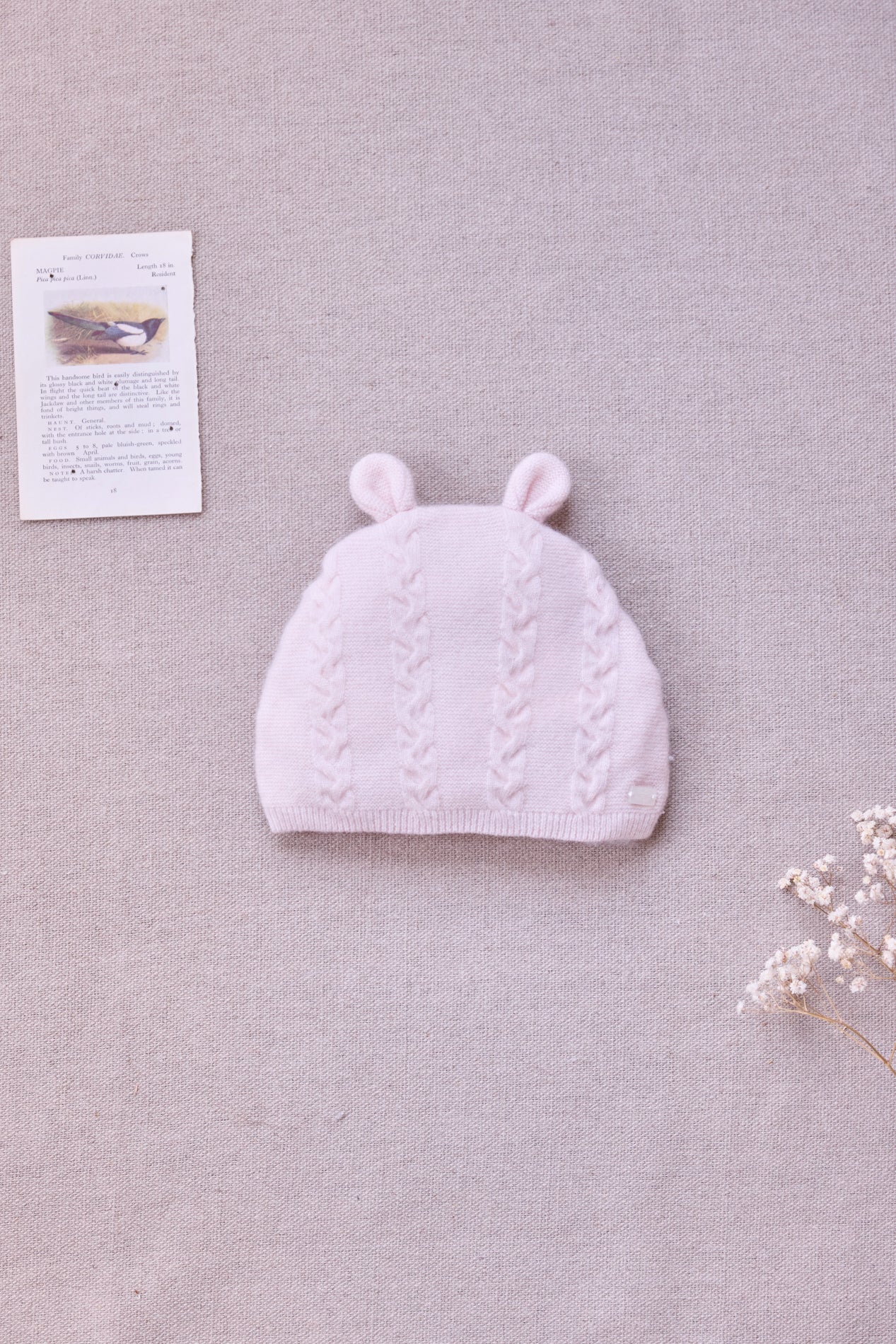 Bonnet - Rosée laine cachemire petit ours