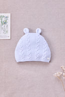 Bonnet - Bleu ciel laine cachemire petit ours