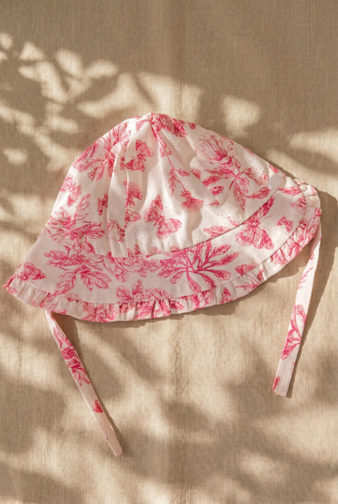 Bob - Rose coton imprimé inspiration toile de jouy - Image principale