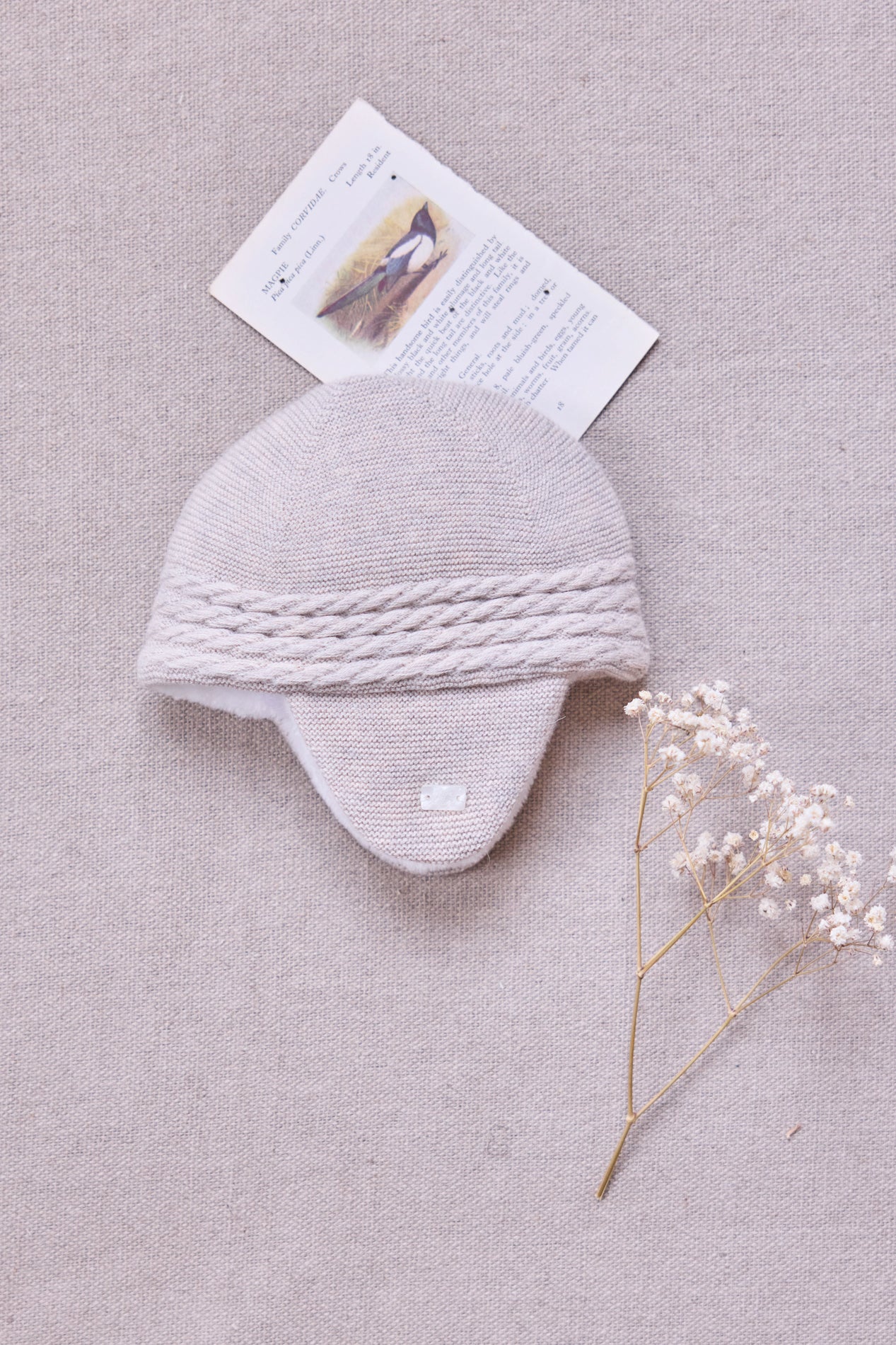 Bonnet - Beige chiné imitation fourrure