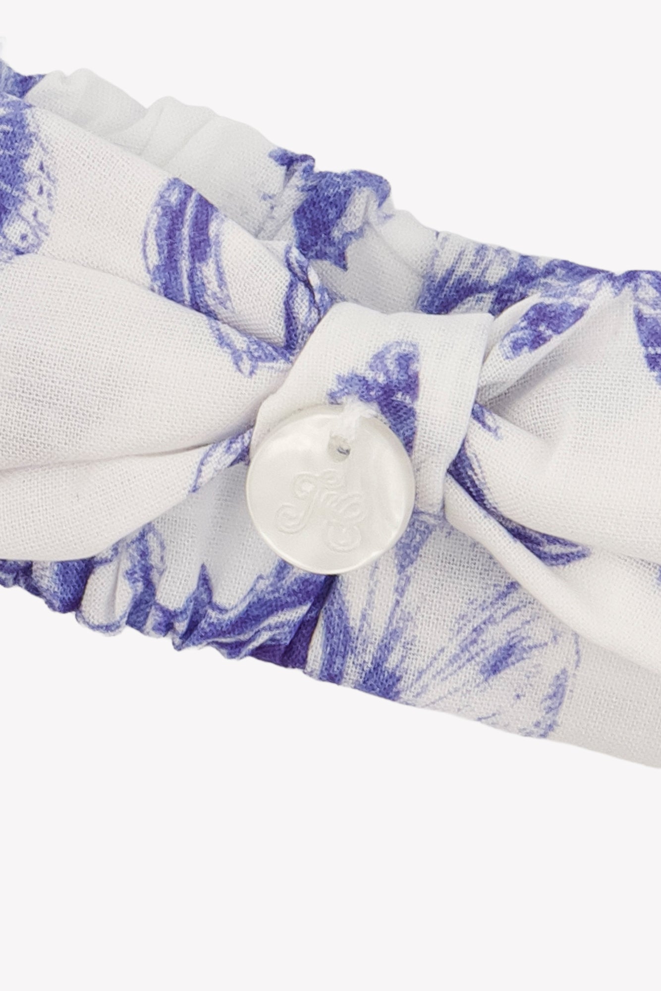 Stirnband - Blau inspirierende bedruckte Baumwolle toile de jouy