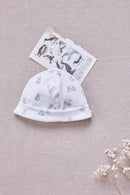 Gorro - Marfil algodon Estampado oso de peluche
