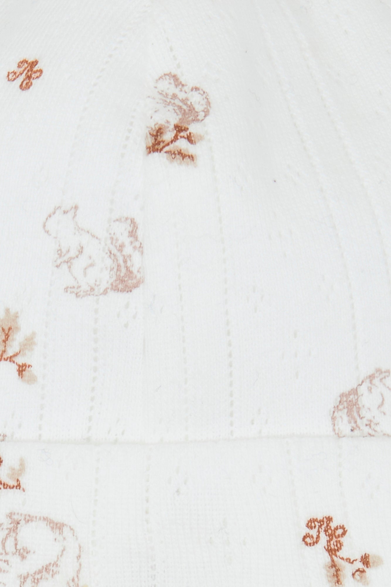 Bonnet - Beige clair coton imprimé écureuil