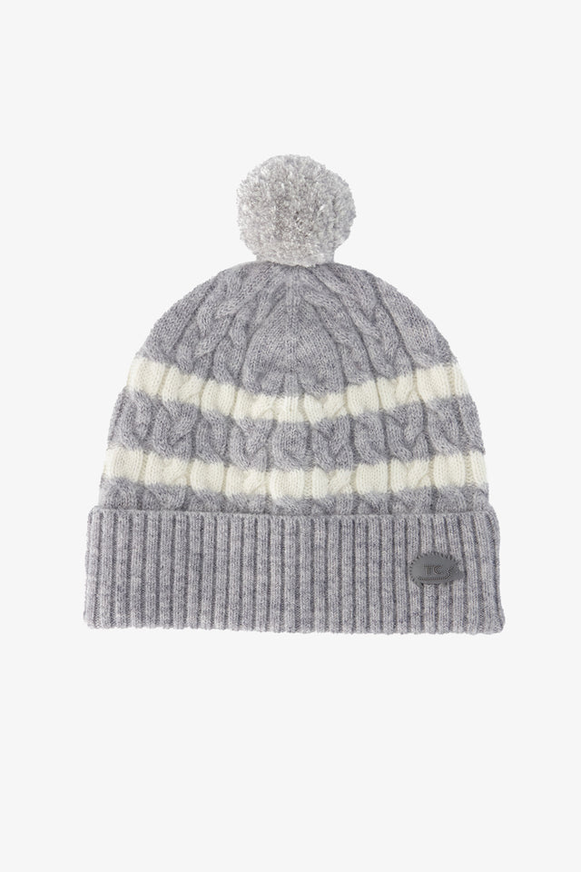 Gorro - Gris brezo Punto acanalado Rayas - Image principale