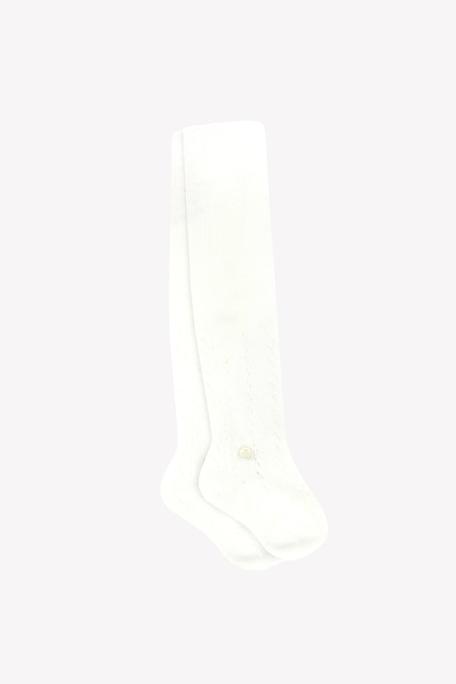 Collant - Ecru coton maille tressée - Image principale