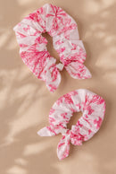 Chouchou - Rose coton imprimé inspiration toile de jouy