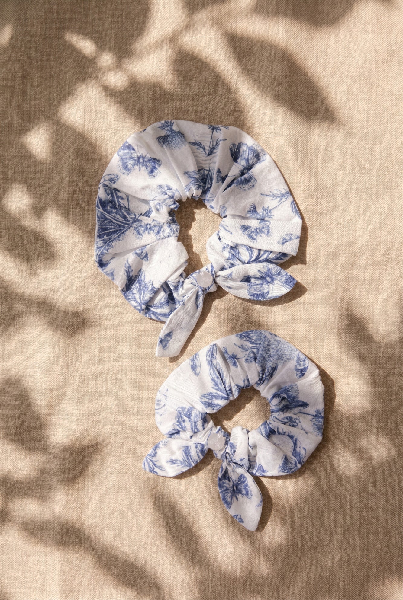 Chouchou - Bleu coton imprimé inspiration toile de jouy