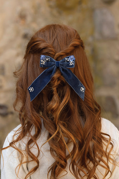 Hair slide - Navy Velvet Sequins - Image principale