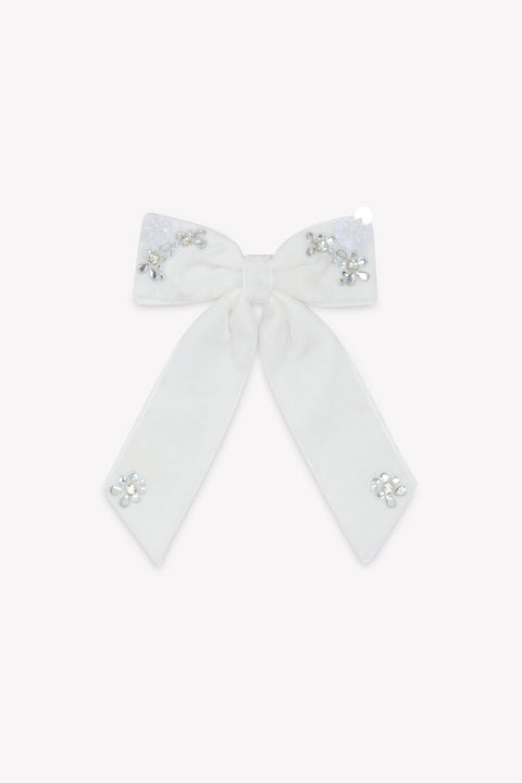 Barrette - Ecru velours sequins - Image principale