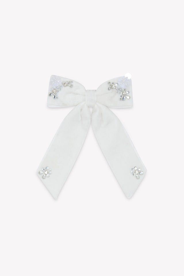 Barrette - Ecru velours sequins - Image principale