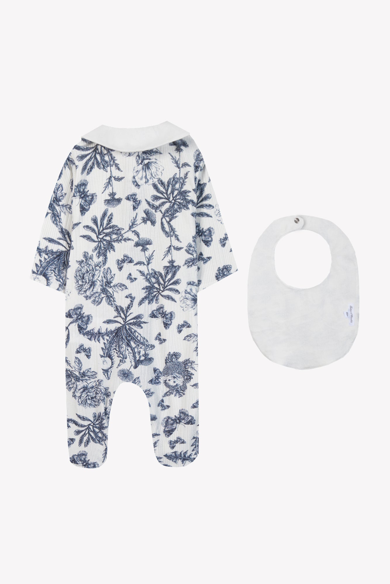 Coffret - Marine pyjama et bavoir toile de jouy
