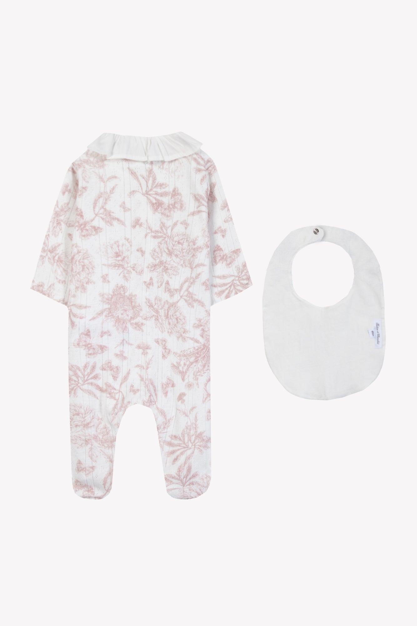 Coffret - Blush pyjama et bavoir toile de jouy