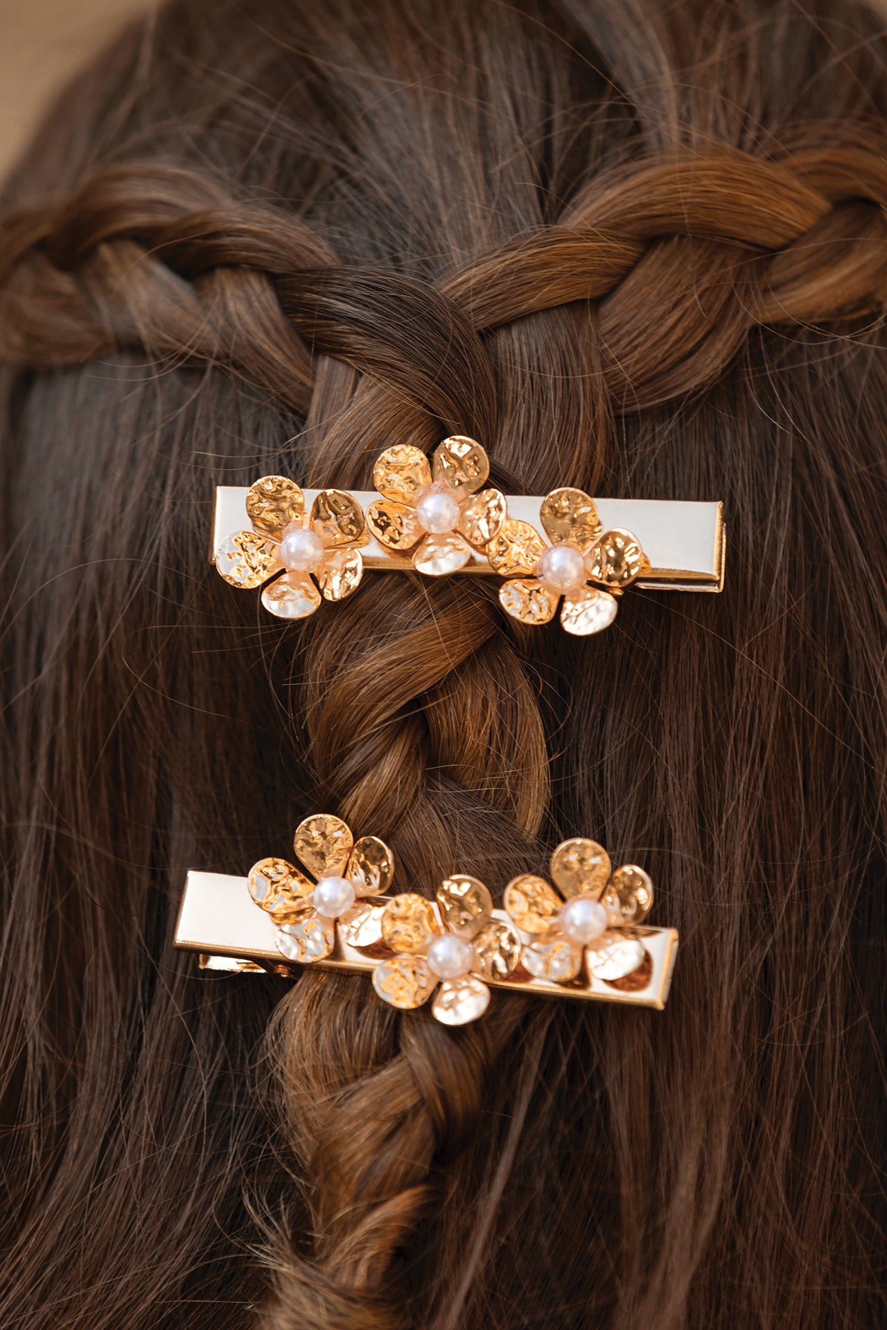 Barrette - Or fleurs