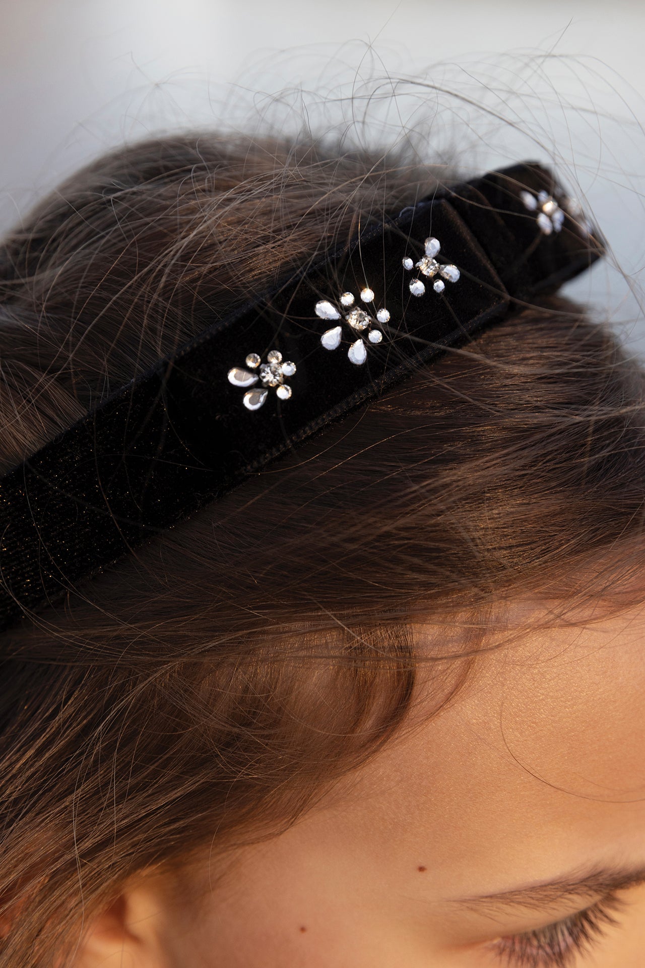Serre-tête - Noir velours sequins