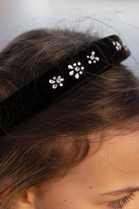 Serre-tête - Noir velours sequins - Image principale