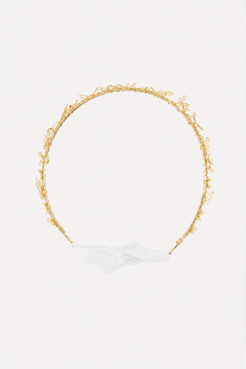 Diadema - Algodón dorado Estampado Liberty trenza - Image principale
