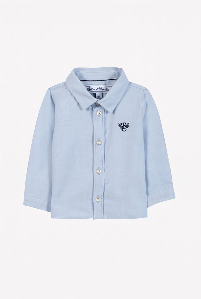Shirt - Blue horizon Pointed collar Embrodery TC - Image principale