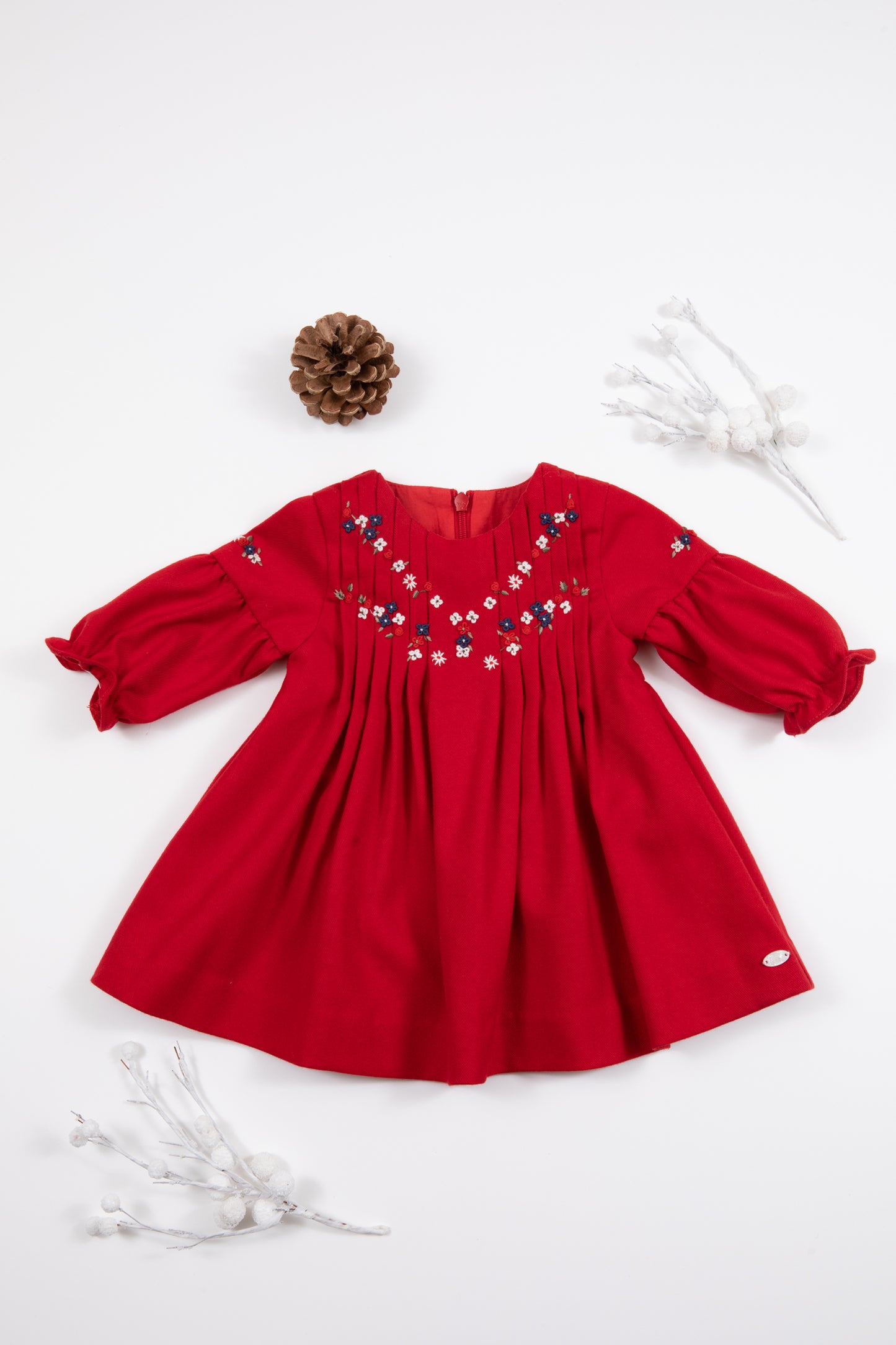 Vestito - Rosso flanella Ricamatoth