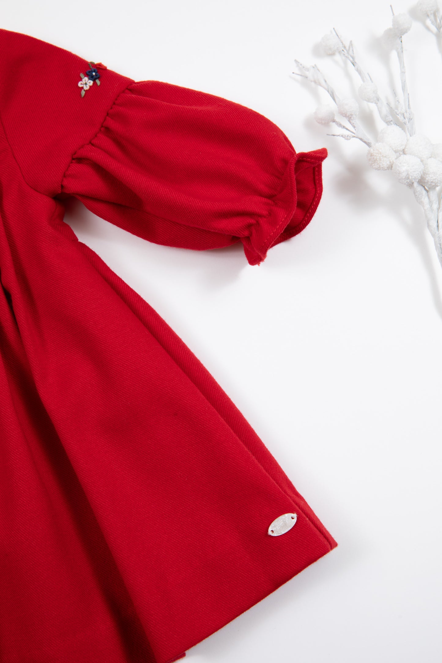 Vestito - Rosso flanella Ricamatoth