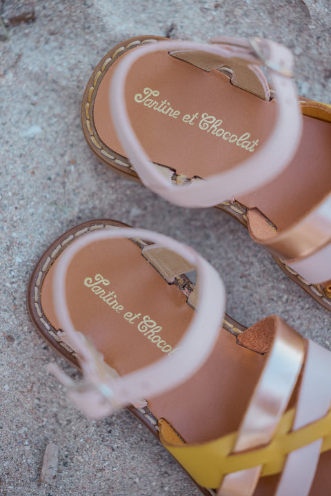 Sandales - Cuir beige - Image principale