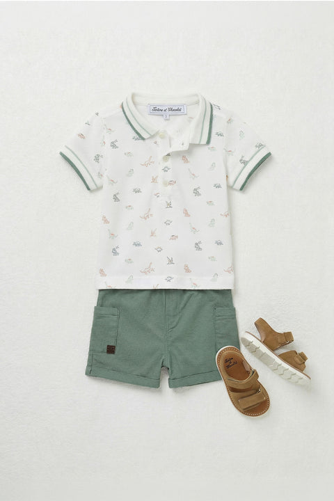 Polo - Ecru coton dinosaure - Image principale