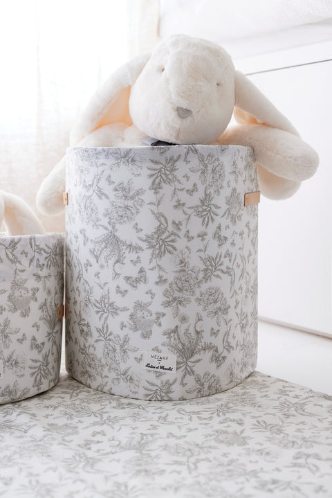 Grande panière toile de jouy gris - Mèzamé x Tartine et Chocolat - Image principale