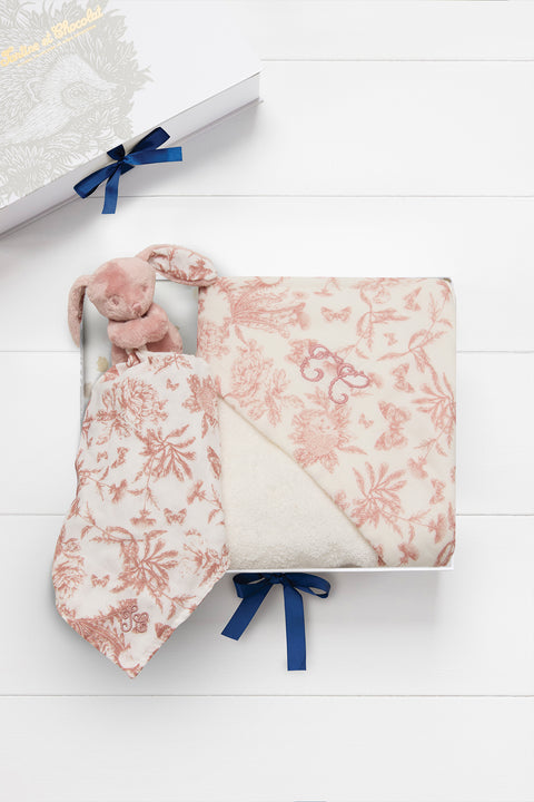Coffret - Naissance Mon premier bain Toile de Jouy rose - Image principale