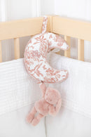Augustin le Lapin musical - Imprimé inspiration Toile de Jouy rose