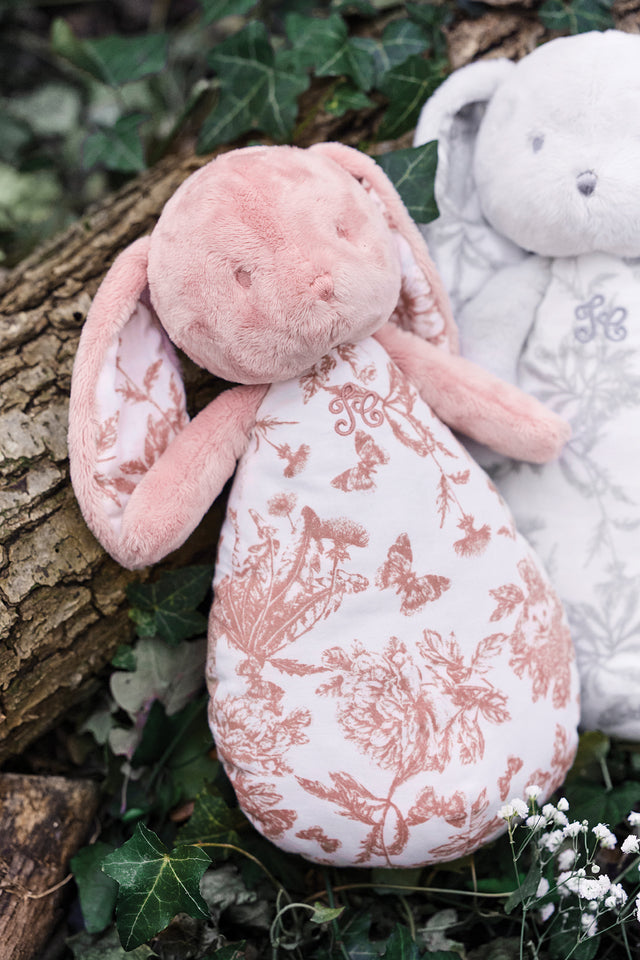 Augustin le Lapin veilleuse musicale - Imprimé Toile de Jouy rose - Image principale