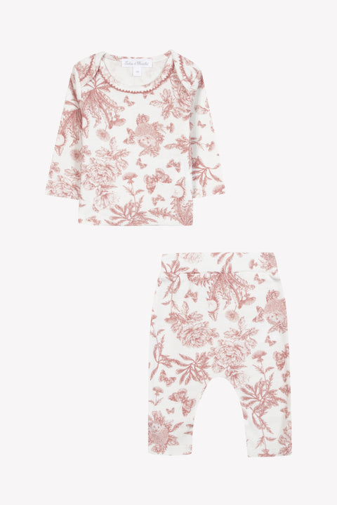 Pyjama 2 pièces - Imprimé inspiration Toile de Jouy rose - Image principale