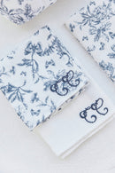 Juego de 2 pañales - Estampado inspiración Toile de Jouy Azul