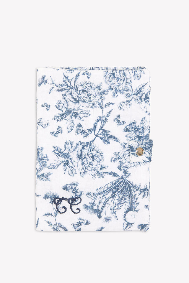 Housse de carnet de santé - Imprimé inspiration Toile de Jouy bleu - Image principale