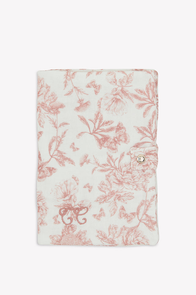 Housse de carnet de santé - Imprimé inspiration Toile de Jouy rose - Image principale