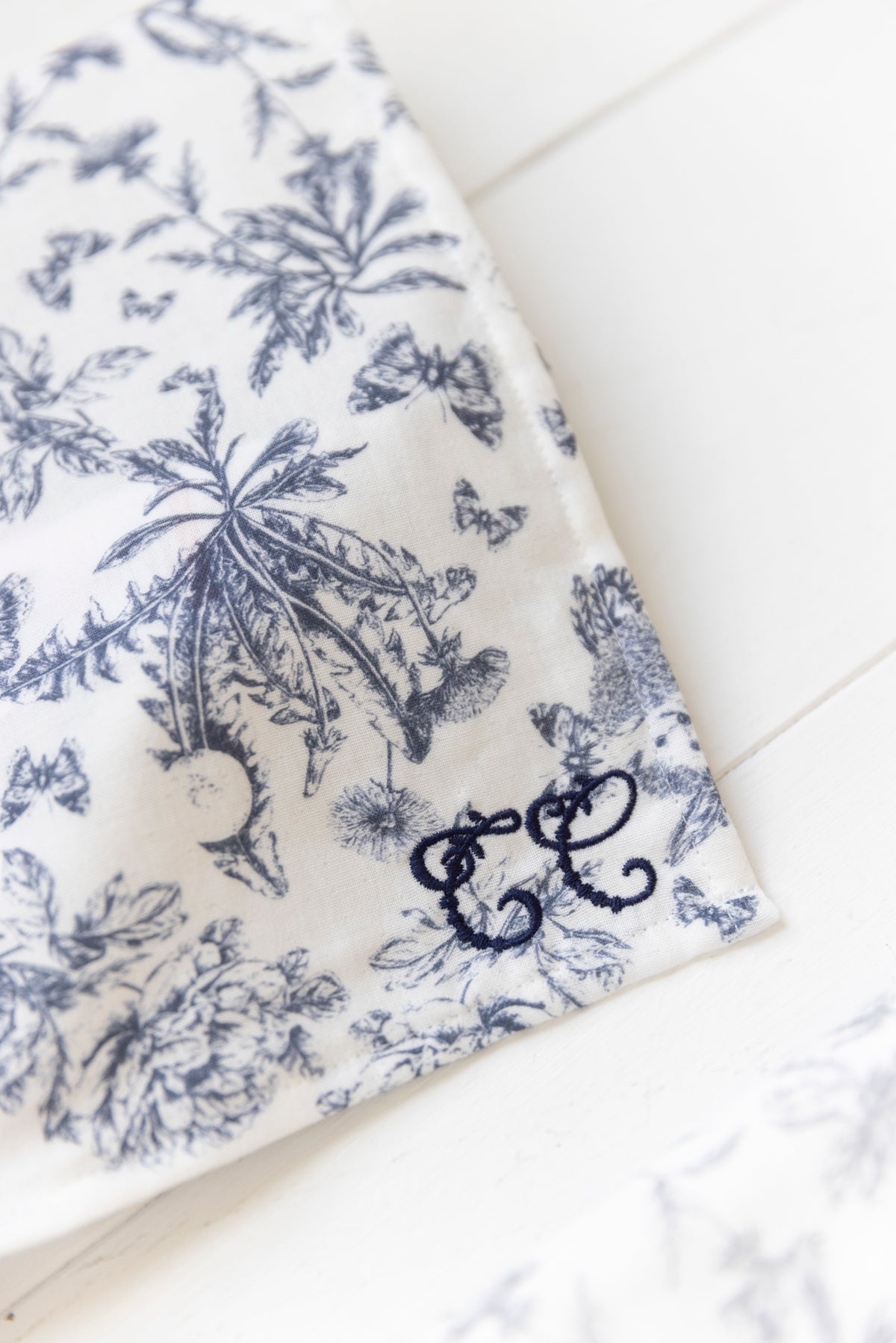 Maxi hydrofiele doek - Gedrukte Toile de Jouy-inspiratie blauw