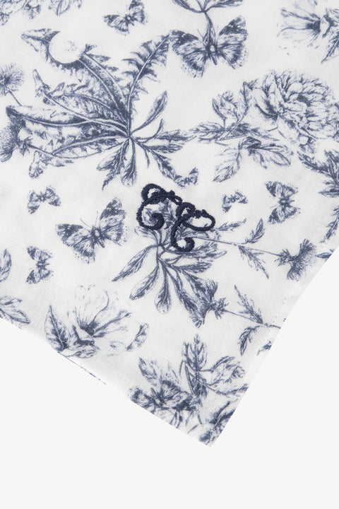 pañal maxi - Estampado inspiración Toile de Jouy Azul - Image principale