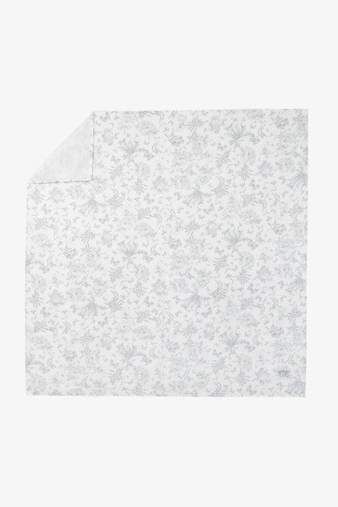Maxi hydrofiele doek - Print geïnspireerd op grijze Toile de Jouy - Image principale