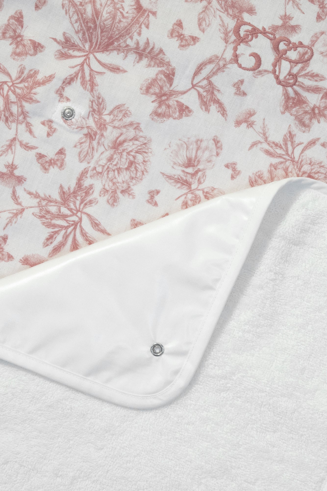 Housse de matelas à langer - Imprimé inspiration Toile de Jouy rose