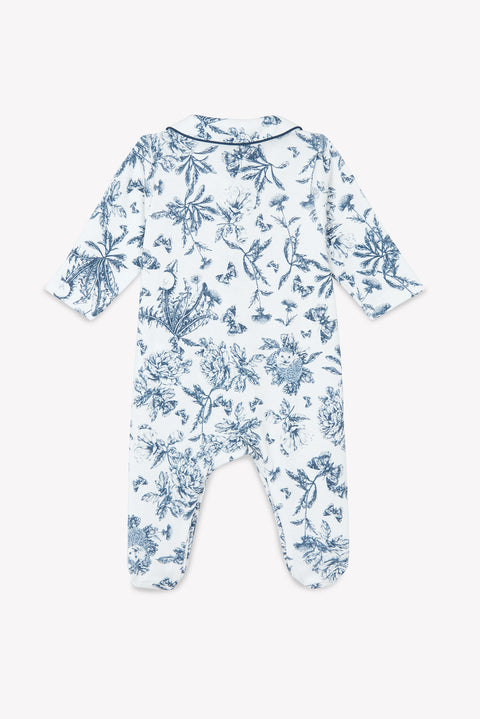 Pyjama - Imprimé inspiration toile de jouy bleu - Image principale