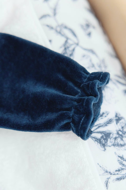 Pyjama - Bleu velours imprimé inspiration toile de jouy - Image principale