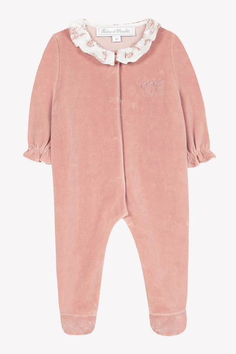 Pijama - Rosa en Terciopelo Estampado inspiración Toile de jouy - Image principale