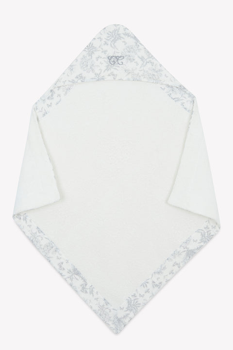 Cape de bain - Imprimé inspiration toile de jouy gris - Image principale
