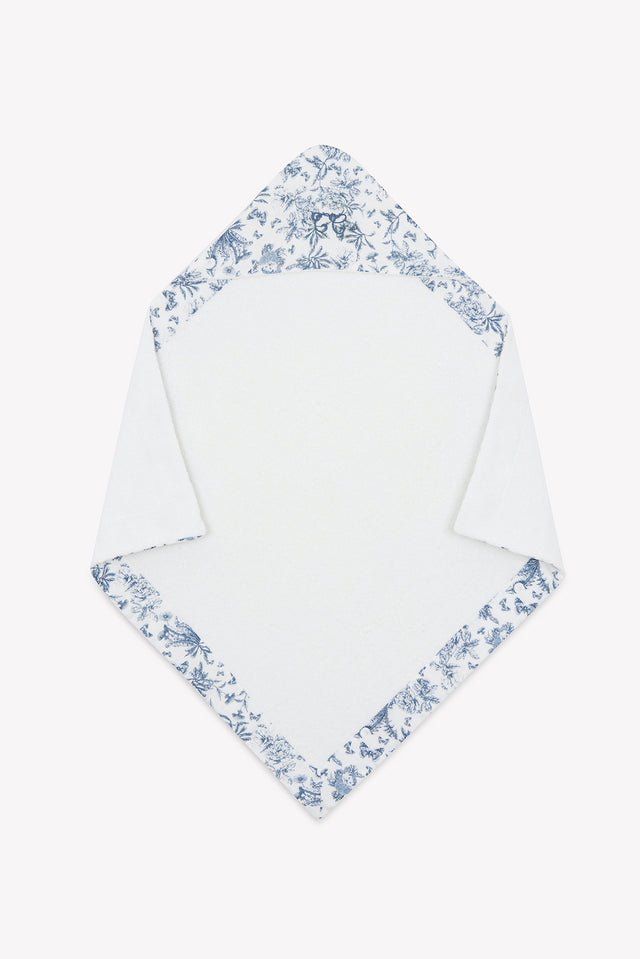 Cape de bain - Imprimé inspiration toile de jouy bleu - Image principale