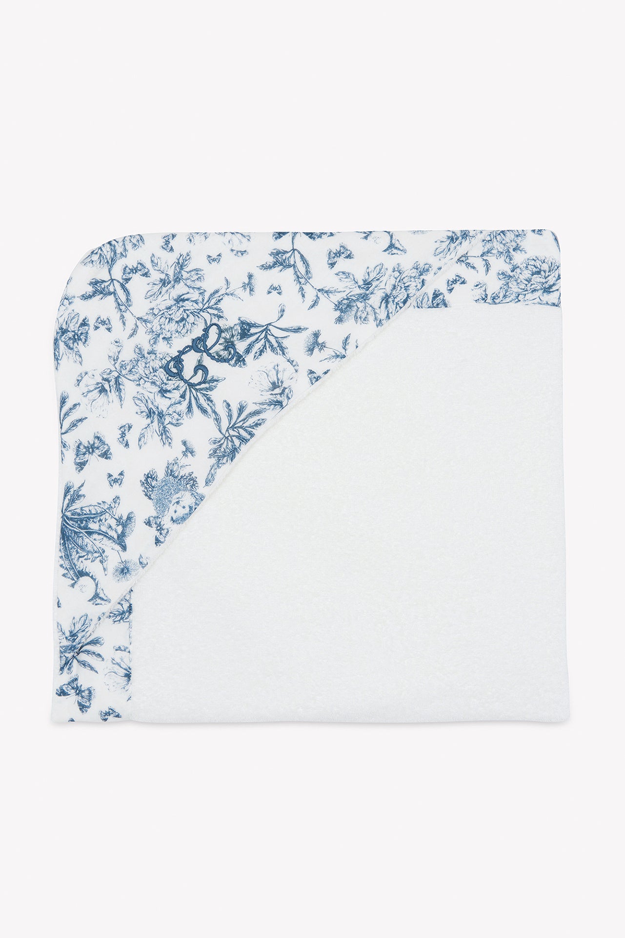 Cape de bain - Imprimé inspiration toile de jouy bleu