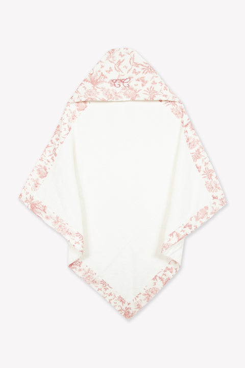 Cape de bain - Imprimé inspiration Toile de Jouy rose - Image principale